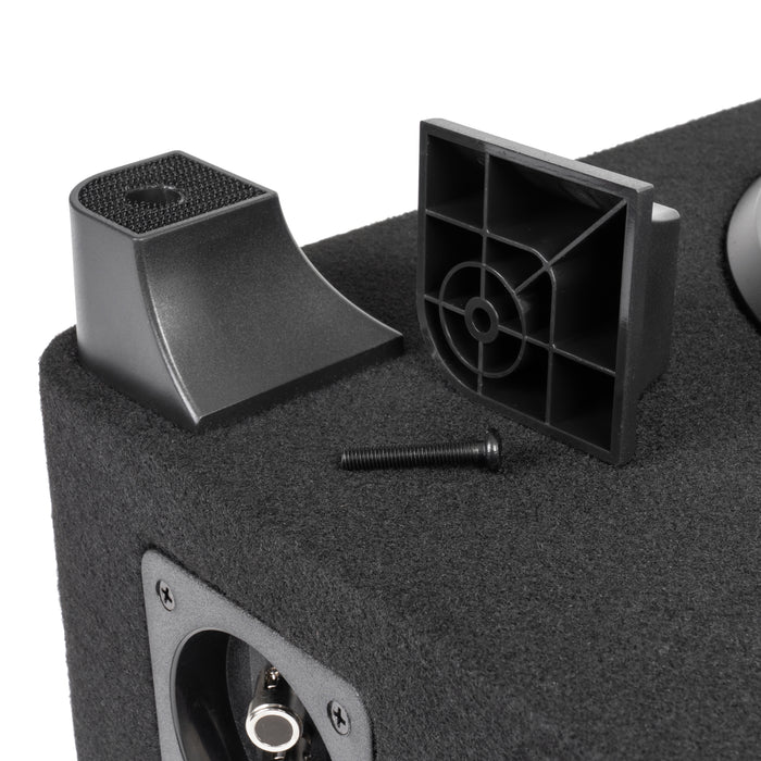 BXSQ110 1200W Peak (600W RMS) Sealed 2-Ohm Loaded Enclosure with Single 10" SQ-Series Shallow-Mount Subwoofer