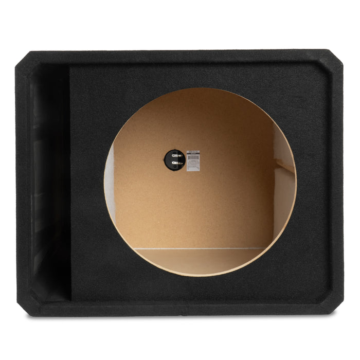 NE151P Single 15" Slot Ported 3/4" MDF Black Carpeted Subwoofer Enclosure – 3.50 Cu. Ft. with Polyfil and NVX Logo