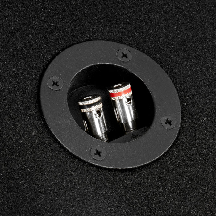 NE81S Single 8" Sealed 3/4" MDF Black Carpeted Subwoofer Enclosure – 0.45 Cu. Ft. with Poly-fil and NVX Logo