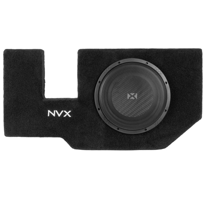 LVE-DOD-RAMQCCG3-S10S Custom Fit 350W RMS Single 10" Sealed Loaded Subwoofer Enclosure for 2002-2018 Ram Quad and Crew Cab Trucks