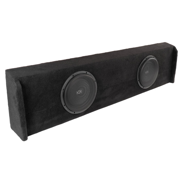 LVE-FRD-150CCG12-D10S Custom Fit 700W RMS Dual 10" Sealed Loaded Down Firing Subwoofer Enclosure for 2009-2018 Ford F-150 Super Crew Cab Trucks