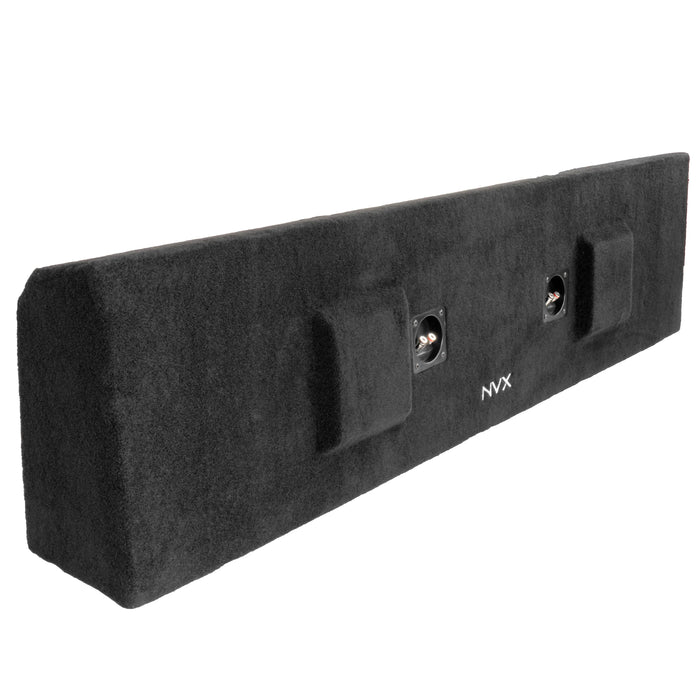 LVE-FRD-150CCG12-D12S Custom Fit 800W RMS Dual 12" Sealed Loaded Down Firing Subwoofer Enclosure for 2009-2018 Ford F-150 Super Crew Cab Trucks