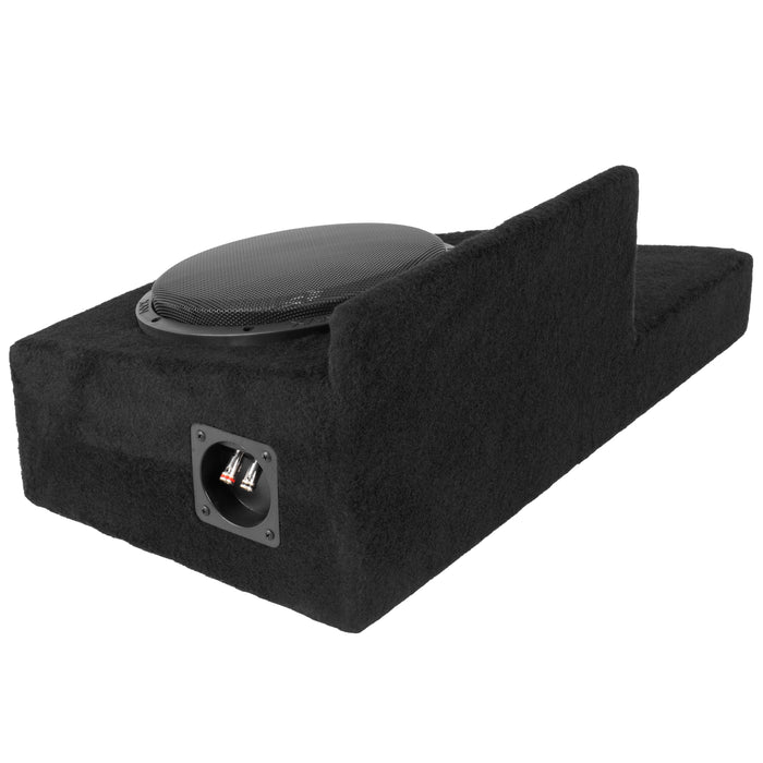 LVE-GM-SLVECG2-S10S Custom Fit 350W RMS Single 10" Sealed Down Firing Loaded Subwoofer Enclosure for 2008-2013 Chevrolet Silverado and GMC Sierra Extended Cab Trucks