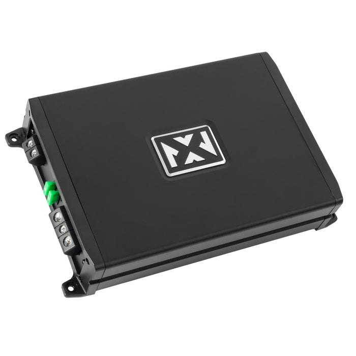 NPKG212 1000W Peak (500W RMS) Loaded Dual 12" Subwoofer with Slot Ported Enclosure and Monoblock Amplifier with Remote Bass Knob and Amplifier Wiring Kit