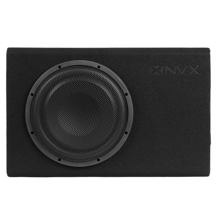 QB12SPA 1200W Peak (350W RMS) Single 12" Amplified Ported Loaded Subwoofer Enclosure with Remote Bass Knob and Amplifier Wiring Kit