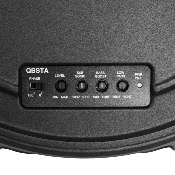 QBSTA 900W Peak (300W RMS) 11" Quick Bass Spare Tire Amplified Subwoofer System with Remote Bass Level Control and Amplifier Wiring Kit