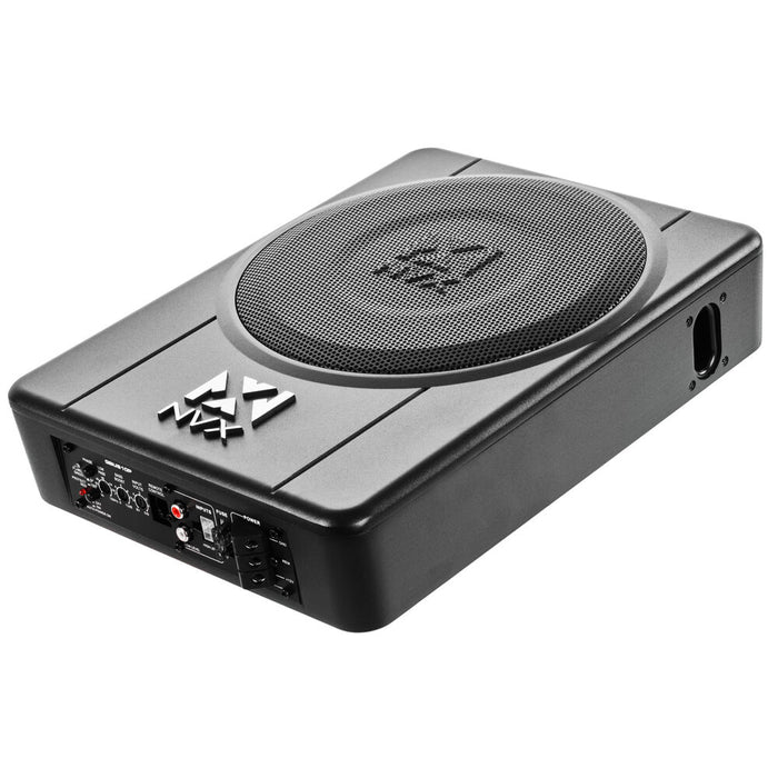 QBUS10P 500W Peak (200W) RMS 10" Ported Amplified Loaded Under Seat Subwoofer System with Remote Bass Knob and Amplifier Wiring Kit