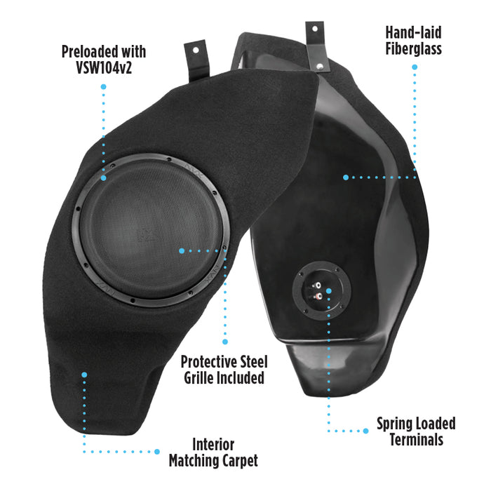 2017-2022 Tesla Model 3 - Custom 500W RMS 10" Loaded Subwoofer Enclosure | NVX BE-TM3-VSW10S2